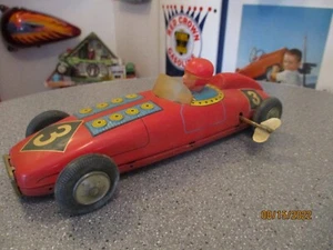 TIN TOY WIND UP RACE CAR #3 WITH KEY  WW SHIPPING - Picture 1 of 5