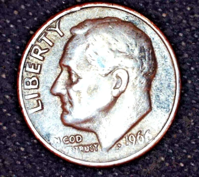 { 1966-P Roosevelt CLAD Dime Several Errors See Pictures # 87 - Image 1 of 4
