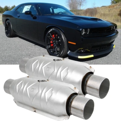For Dodge Challenger Charger 2PCS 2.5" Inlet Outlet Catalytic Converter EPA Foto 1 de 4