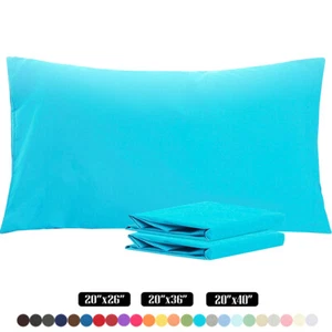 2 Pack Pillow Cases 100% Microfiber Wrinkle Stain Fade Resistant Pillowcases - Picture 1 of 32