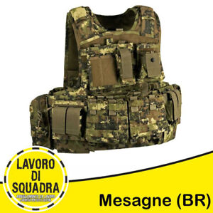 Gilet Tattico Vest Jacket Mod. Carrier Combo BAV Vegetato Italiano 18 Tasche Inv
