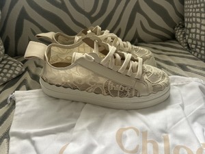 cream chloe trainers