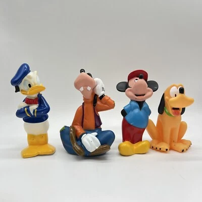 Disney Goofy Sentado Mickey Pluto Apretar Baño Juguetes PVC Figura 5.5” Lote de 4 Foto 1 de 4