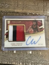 2019-20 Immaculate Premium Patch Auto Coby White RPA /50 Player Worn On Card