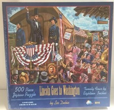 Puzzle By Lee Dubin President Abraham Lincoln Goes to Washington 500 Piece New
