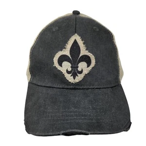Fleur de Lis Truckermütze Druckknopflasche grau Einheitsgröße verstellbar Netzrücken Adams - Bild 1 von 8