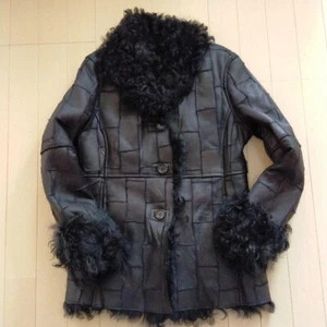 AGNE Shearling Coat Real Leather Patchwork Saint Laurent From Japan JP!!!!!!!!!! - Picture 1 of 7