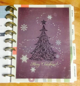 Glam Purple Christmas Tree Holiday Winter Dashboard for use with HAPPY Planner - Picture 1 of 2