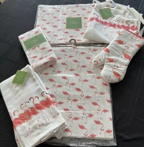 Kate Spade Strut Your Stuff Flamingo Kitchen Set Of 13 items NEW Tags - Picture 1 of 7