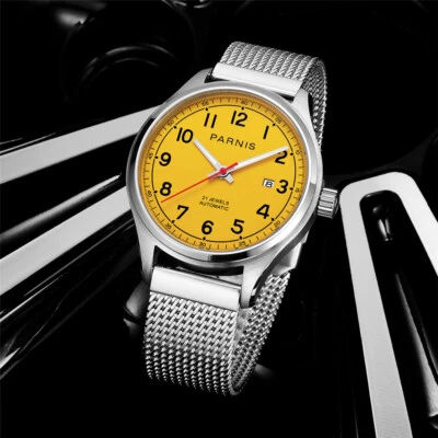 Reloj mecánico automático para hombre 43 mm Parnis cristal zafiro Japón Miyota8215 Foto 1 de 4