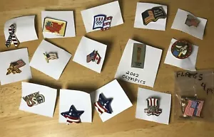 Lote de 18 alfileres y alfileres de solapa patriótica surtidos de EE. UU. America - Imagen 1 de 8