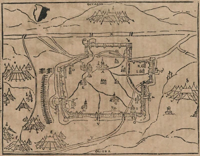 Antique Map "Siege of Metz" (France) S. Munster, 1572 - Image 1 of 3