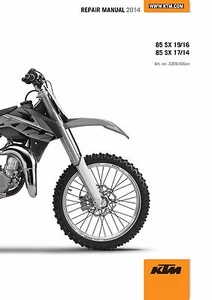 KTM Service Workshop Shop Repair Manual Book 2014 85 SX 17/14 - Foto 1 di 12