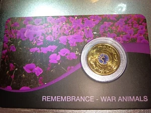 2024 $2 Australian Remembrance War Animals Purple Poppy Coin - Picture 1 of 2