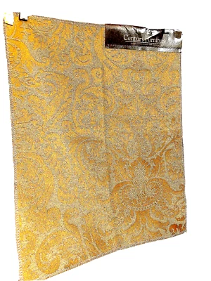 Century Damask Upholstery Fabrics Sample Gold Brown Semi Shiny Elegant 17 x 21" - Image 1 of 4