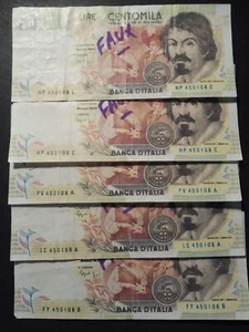 BILLET 10000 LIRE ITALIE FAUX RARE ISSUE BANQUE / ACHAT UNITE AU CHOIX - Picture 1 of 5