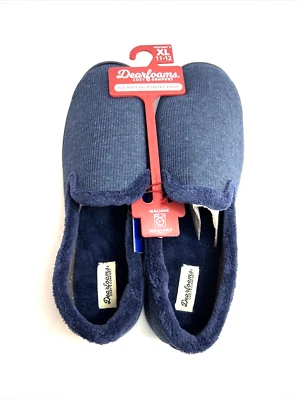 NEW Dearfoams Gel Infused Memory Foam Navy Blue Women Slippers Size XL 11-12 - Imagem 1 de 4