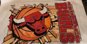 Vintage Chicago Bulls Kissenbezug NBA 1990er Basketball weiße Bettwäsche 2 Stck. - Bild 1 von 2