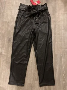 Commando Faux Leather Paperbag Pants EVEREVE BLACK SMALL Pockets - Picture 1 of 8