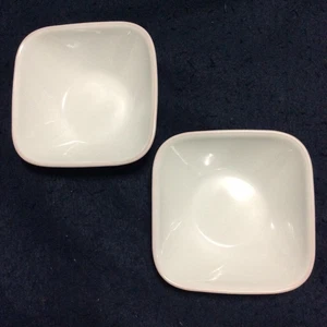 CORELLE Bowls  ●  Square  ●  Lot of Two  ●  White - Picture 1 of 6