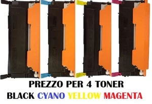 CARTUCCIA PER SAMSUNG CLP320 CLP325 X 4 TONER COLORI BLACK CYANO YELLOW MAGENTA - Foto 1 di 6