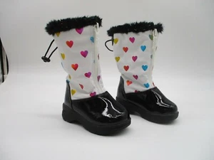 Totes "Kylie" Multi-Color Hearts All Weather Boots Faux Fur Toddler Boots Size 5 - Picture 1 of 10