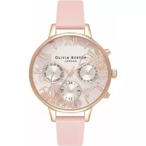 Pink Synthetic Leather Strap Replacement - Ladies' Watch Band in Ø 34mm - Picture 1 of 4
