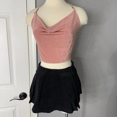 Pantalón corto de pana plisado Forever 21, negro, S  Foto 1 de 4