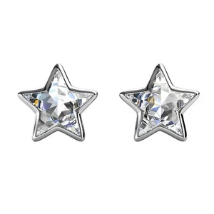 Star Stud Earrings With Australian Crystals - Picture 1 of 5