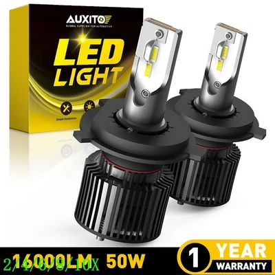 AUXITO Combo 2 H4 9003 LED Headlight Bulb High Low Beam Super White 20000LM 2/4X - Image 1 of 4