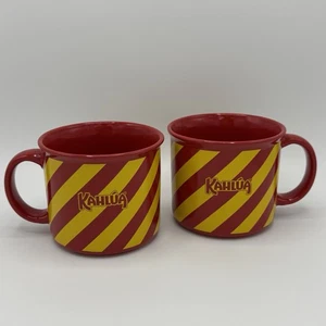 2025 Kahlua Becher Weihnachten Feiertage rot & gelb Streifen 16 Oz - 2er-Bündel - Bild 1 von 8