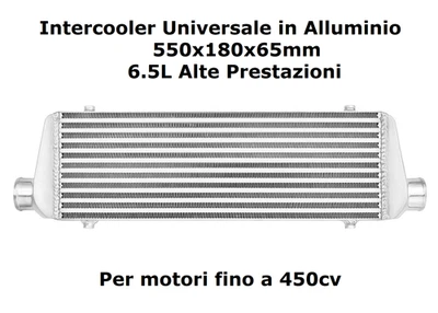 INTERCOOLER UNIVERSALE IN ALLUMINIO 550x180x65 6.5L - Immagine 1 di 4