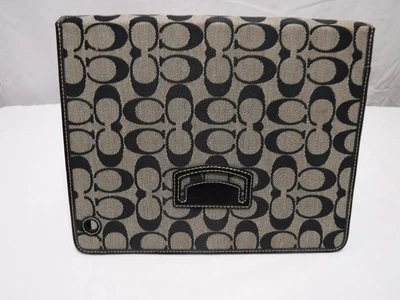 Vintage Coach Heritage Stripe C Logo Tablet Ipad Holder Black/Gray - Image 1 of 4