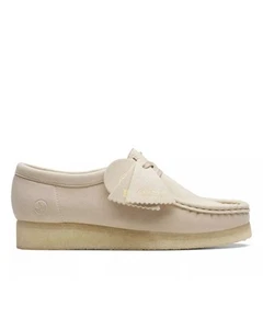 WOMENS CLARKS WALLABEE Original Off White Uk Size 5 D / Eur 38 - Picture 1 of 7