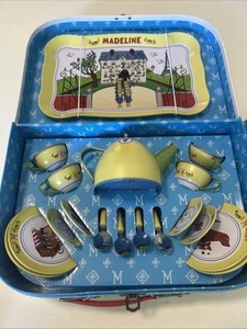 Madeline French Kids Tea Set For 4 Tin 23 Piece Collection Toy Illustrations - Picture 1 of 7