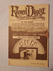 RECORD DIGEST Music World News 12/15/1977 Vol 1 #7 Sun Record Stars - Picture 1 of 2