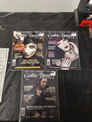 Lot of 3 GOTHIC BEAUTY MAGAZINES #40, 43, And 46 Great Shape  RARE Goth Punk Foto 1 de 2