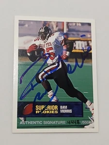 Scheda autografa certificata Bam Morris Pittsburgh Steelers 1994 Superior Rookies - Foto 1 di 2