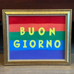 Pintura acrílica colorida enmarcada 'Buon Giorno' - Imagen 1 de 1