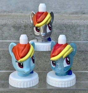 Good2Grow Set di 3 Topper per Bottiglie Rainbow Dash Argento e Glitter - My Little Pony - Foto 1 di 4