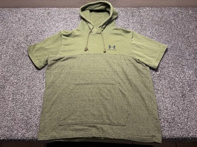 Under Armour Hoodie Mens 2XL Green Short Sleeve Athletic Hooded Pullover Top - Image 1 of 4