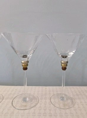 2 New Southern Living at Home Luminous Martini Glasses