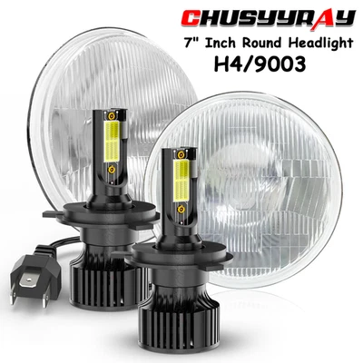 Fit Hummer H2 H3T 05-10 7" INCH LED Headlight DRL&H4 Lights Bulbs Combo Kit - Image 1 of 4
