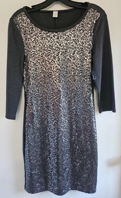 Old Navy XS Gray Sequin Girl Dress NEW 56% cotton 37%polyester 7% spandex - Image 1 of 4