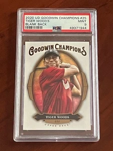 TIGER WOODS 2020 Goodwin Champions BLANK BACK PSA 9 MINT ππ **Low POP** - Picture 1 of 2