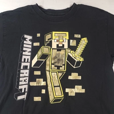Mojang Minecraft Casual Short Sleeve Graphic T-Shirt Youth Boys Size M Black - Image 1 of 4
