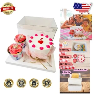 10-Pack Clear & Sturdy Bento Boxes for Cakes & Cupcakes - Perfect for Parties - Picture 1 of 10