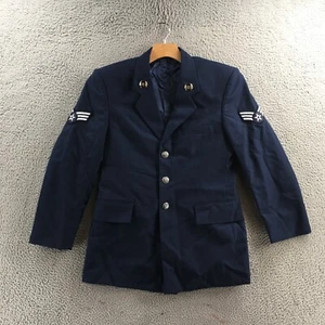 US Air Force Coat Dress Jacket Mens 38S Blue Long Sleeve Button Front Pocket - Picture 1 of 18