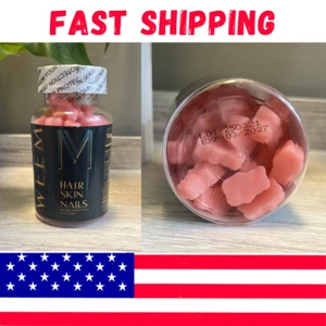 WEEM Hair Skin and Nails Gummies - Vegan biotin Vitamins - Exp 03/2027 - Picture 1 of 3