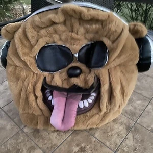 Bulldog Beat Mascot Mask Halloween Cool Plush Head Dog Sunglasses Theater - Picture 1 of 3